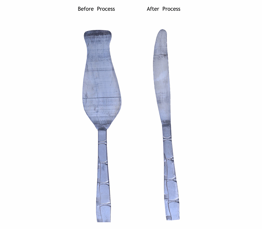 Feeding System For Cutlery Knife Trimming